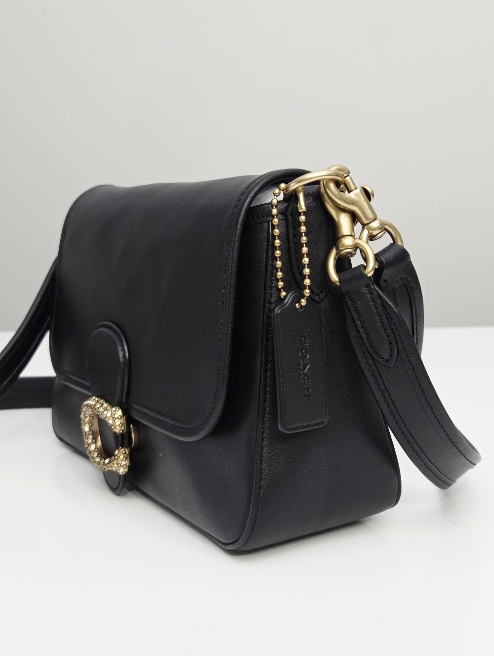 EXCELLENT RARE COACH SOFT CALF EMBELLISHED C TABBY BAG - BLACK - Picture 4 of 13